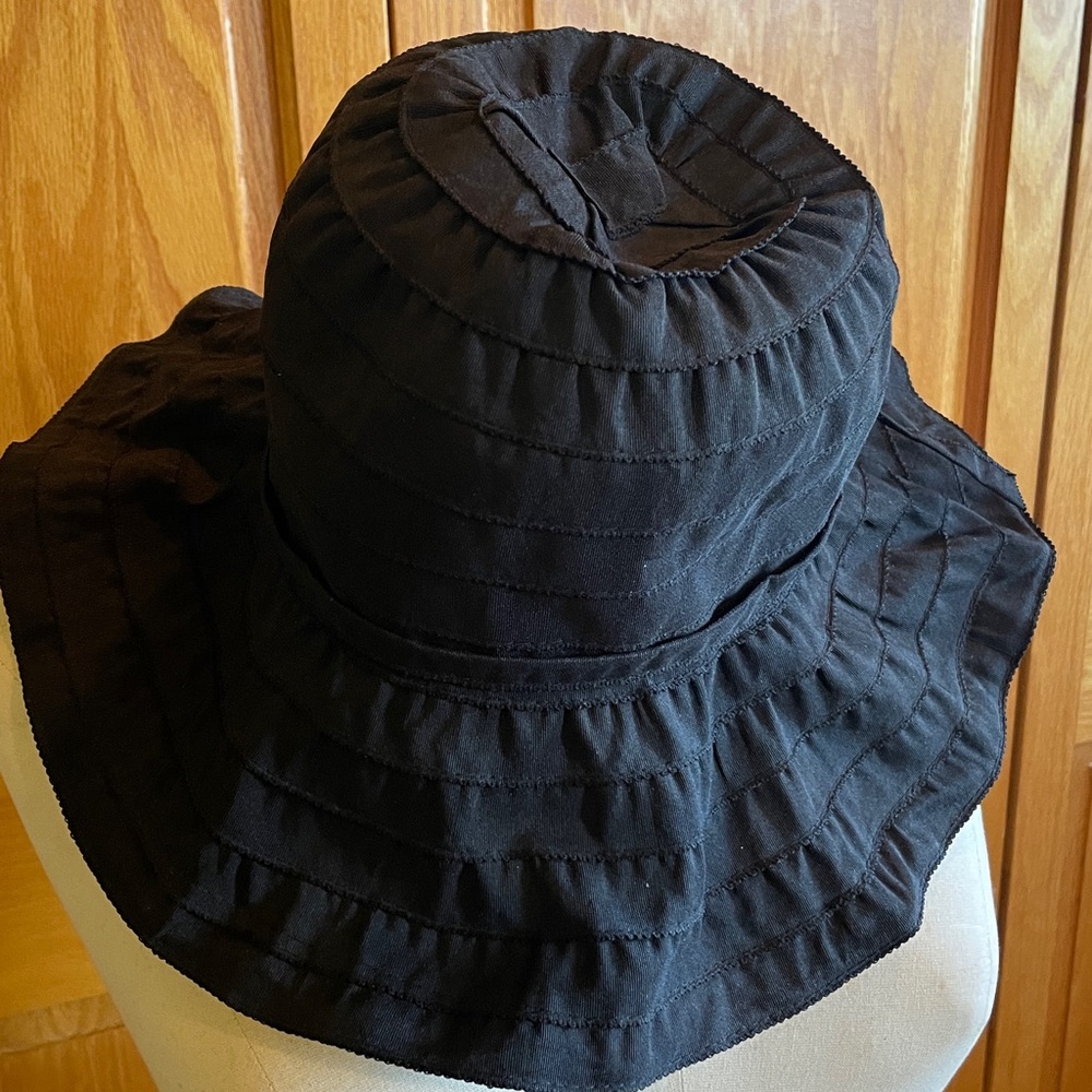 San Diego Hat Co. Black Wire Brim Ribbon Sun Hat - Picture 2 of 3